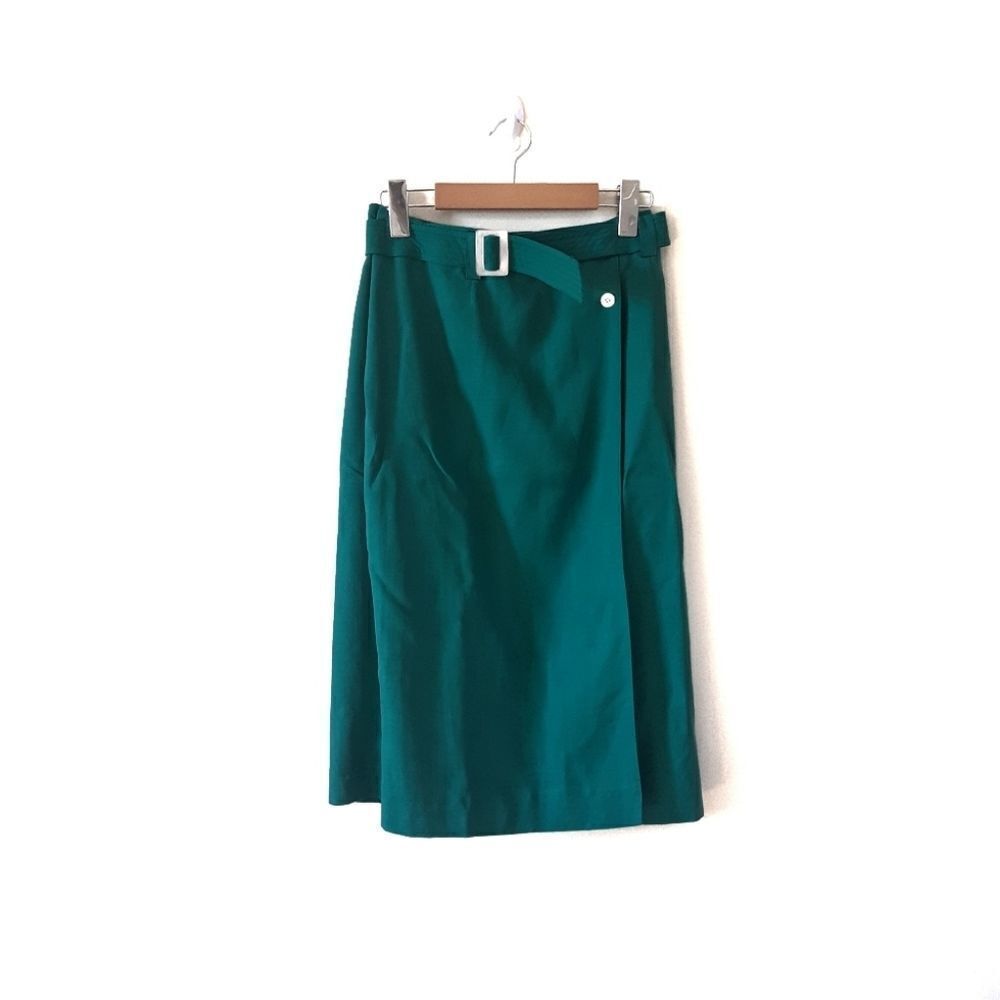 Vintage Alfred Sung Sport Green Midi Skirt - Picture 1 of 8